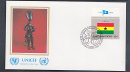 NATIONS-UNIES NEW-YORK FDC 1er JOUR DRAPEAU GHANA 1985 Y&T 453 - FDC