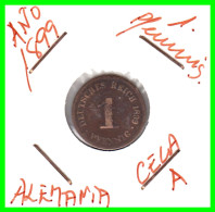 ALEMANIA – GERMANY - IMPERIO MONEDA DE COBRE DIAMETRO 17.5 Mm. DEL AÑO 1899 – CECA-A- KM-10  GOBERNANTE: WILHELM II - 1 Pfennig