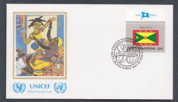 NATIONS-UNIES NEW-YORK FDC 1er JOUR DRAPEAU GRENADE 1985 Y&T 440 - FDC