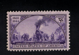 203707489 1944 (XX) POSTFRIS MINT NEVER HINGED  SCOTT 922  Transcontinental Railroad STEAMTRAIN - Unused Stamps