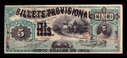 Perú 5 Reales De Inca 1881 Pick 12 Ebc Xf - Perù