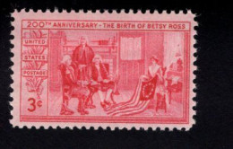 203710224 1952 SCOTT 1004 (XX) POSTFRIS MINT NEVER HINGED - BETSY ROSS - Unused Stamps