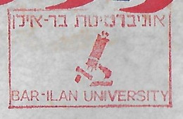 Israel 1989 Airmal Cover From Ramat Gan To Brazil Meter Stamp Pitney Bowes-GB 6900 Slogan Bar-Ilan University Microscope - Briefe U. Dokumente