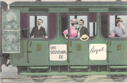 TUNISIE - Un Souvenir De Bizerte - Fantaisie - Illustration Train - Carte Postale Ancienne - Tunisie