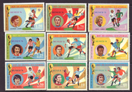 Guinea Equatorial 371 T/m 379 MNH ** Soccer World Cup Sports (1974) - Guinée Equatoriale