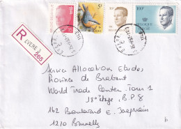 Belgique 2125 + 2137 + 2293 + 2448  ° Sur Lettre Recommandée De Evere C 1140 Vers Bruxelles 1210 - Cartas & Documentos