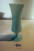 C104 Vase En Opaline Bleu Soliflore - Art Nouveau / Art Déco