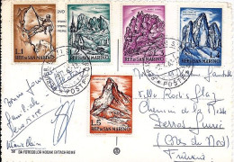 ST MARIN N° 552/553/554/555/556 S/CP DU 9.7.63  POUR LA FRANCE - Storia Postale