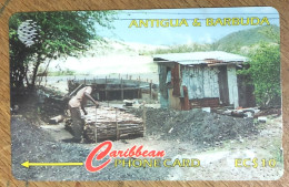 ANTIGUA & BARBUDA CHARCOAL BURNING EC$ 10 CARIBBEAN CABLE & WIRELESS SCHEDA PREPAID TELECARTE TELEFONKARTE PHONECARD - Antigua Y Barbuda
