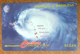 ANTIGUA & BARBUDA HURRICANE LUIS EC$ 20 CARIBBEAN CABLE & WIRELESS SCHEDA PREPAID TELECARTE TELEFONKARTE PHONECARD - Antigua En Barbuda