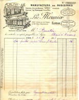 FACTURE.69.LYON.MANUFACTURE DE REGISTRES.LUC MEUNIER 207 AVENUE DE SAXE & 68 RUE MAZENOD. - Printing & Stationeries