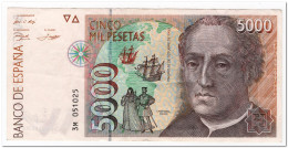 SPAIN,5000 PESETAS,1992 (1996),P.165,VF+ - [ 4] 1975-… : Juan Carlos I