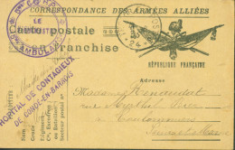 Guerre 14 CP FM Correspondance Armées Alliées Cachets Hôpital De Contagieux De Condé En Barrois + 5e Corps 5e Ambulance - Guerra De 1914-18