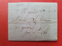 Marque Postale En Bleu De Valognes Sur Lettre Avec Texte Pour St Lo En 1812  - N 64 - 1801-1848: Precursors XIX