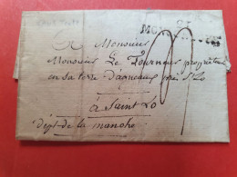 Marque Postale ( à Identifier) Sur Lettre Sans Texte Pour St Lo - N 65 - 1801-1848: Precursores XIX