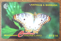 ANTIGUA & BARBUDA PAPILLON BUTTERFLY EC$ 10 CARIBBEAN CABLE & WIRELESS SCHEDA PREPAID TELECARTE TELEFONKARTE PHONECARD - Antigua E Barbuda