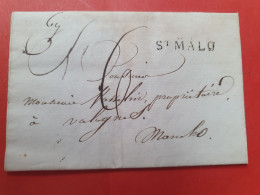 Marque Postale De St Malo Sur Lettre Avec Texte De L'Administration Pour Valognes En 1821 - N 69 - 1801-1848: Vorläufer XIX