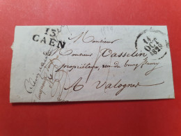 Marque Postale De Caen Sur Lettre Avec Texte  Pour Valognes En 1828 - N 70 - 1801-1848: Precursors XIX