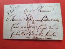 Marque Postale De Flers Sur Lettre Avec Texte Pour Laval En 1823 - N 79 - 1801-1848: Precursores XIX