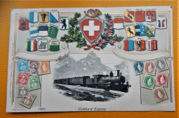 SUISSE - SCHWEIZ -   Gotthard Express  -   Wappen Der Kantone - Armoiries Des Cantons - St. Anton