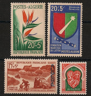 ALGERIE - Année Complète 1958 - N°YT. 350 à 353 - Complet - 4 Valeurs - Neuf Luxe ** / MNH / Postfrisch - Full Years