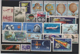 LOT De TIMBRES OBLITERES ESPACE AVIATION MONTGOLFIERE - Sonstige (Luft)