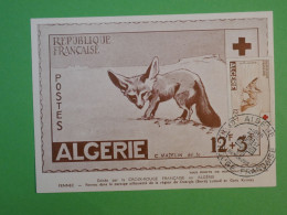 D100  ALGERIE   BELLE CARTE CROIX ROUGE FDC  1957 PARIS FRANCE+LE FENNEC   +AFF. PLAISANT++++ - Brieven En Documenten