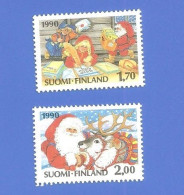 FINLANDE 1090 + 1091  FINLAND 1124 + 1125 NEUFS ** NOEL 1990 - Unused Stamps