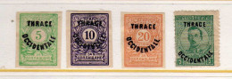 Thrace Occidentale - Timbres De Bulgarie Surcharges- Neufs*/sg - Thrace
