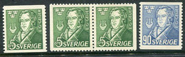 SWEDEN 1947 Geijer Centenary Set Of 4 MNH / **.  Michel 327-28 - Neufs