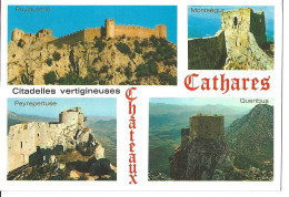 CPSM DES CHATEAUX CATHARES - PUYLAURENS - MONTSEGUR - PEYREPERTUSE - QUERIBUS - Puylaurens