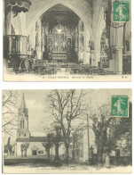 2 Cartes GUJAN-MESTRAS Bassin D'Arcachon -lot De Deux- L'église Dedans Et Dehors Vers 1915 - Gujan-Mestras