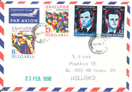 Bulgaria Air Mail Cover Sent To Holland 19-11-1990 With More Topic Stamps - Poste Aérienne