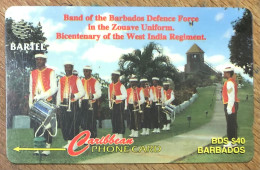 BARBADOS INDIA REGIMENT B$ 40 CARIBBEAN CABLE & WIRELESS SCHEDA PREPAID TELECARTE TELEFONKARTE PHONECARD - Barbados (Barbuda)