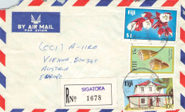 FIJI - REGISTERED AIR MAIL 1987 SIGATOKA - WIEN/AT / 624 - Fiji (1970-...)