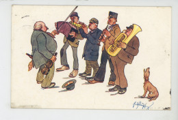 Illustrateur FRITZ SCHOENPFLUG - Jolie Carte Fantaisie Viennoise Musiciens Dans La Rue & Chien Hurlant- B.K. W. I. 848-3 - Schoenpflug, Fritz