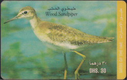 UAE 005- Remote Memory - Prepaid - Bird - Wood Sandpiper - Dhs30 - Emirats Arabes Unis