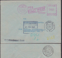 DDR ZKD AFS =060= DESSAU VEB ELMO - Werk Elektromotorenwerk Doppelbrief N. Berlin-Lichtenberg - Covers & Documents