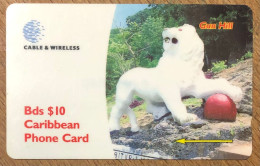 BARBADOS GUN HILL LION B$ 10 CARIBBEAN CABLE & WIRELESS SCHEDA PREPAID TELECARTE TELEFONKARTE PHONECARD - Barbados