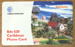 BARBADOS BATHSHEBA B$ 20 CARIBBEAN CABLE & WIRELESS SCHEDA PREPAID TELECARTE TELEFONKARTE PHONECARD - Barbados (Barbuda)