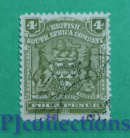 S747- BRITISH SOUTH AFRICA COMPANY 1898 STEMMA - COAT OF ARMS 4c ANNULLATO CON GOMMA INTEGRA - Andere & Zonder Classificatie