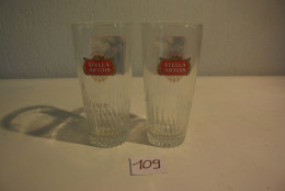 C109 2 Verres De Bières Stella Artois De Collection - Vasos