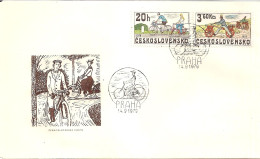 FDC 2393-7 Czechoslovakia Old Bicycles 1979 NOTICE POOR SCAN, BUT THE FDC IS FINE! - Ciclismo
