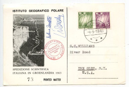 Greenland 1963 Polar Geographic Institute - Italian Scientific Expedition To Greenland Commemorative Postcard - Cartas & Documentos