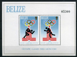 Belize Block 10 Postfrisch Olympiade 1980 #JG569 - Belize (1973-...)
