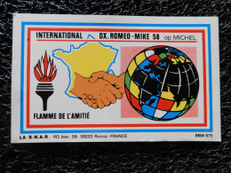 QSL - CB, International DX. ROMEO-MIKE, Op. Michel, Flamme De L'amitié, Roncq, France  (F20) - CB-Funk