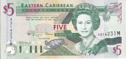 BILLETE DE MONTSERRAT - EASTERN CARIBBEAN CENTRAL DE 5 DOLLARS DEL AÑO 1993 SIN CIRCULAR (UNC) (BANKNOTE) - East Carribeans