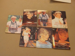 UNITED KINGDOM-DIANA-princess Of Wales-(card Number-2,4,5,7,12,15,16)-(7cards)-(Tirage-5.000)-Expansive Card - Collections