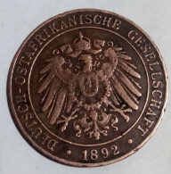 Deutsch - Ostafrika - 1 Pesa - 1892 AH 1309 - Germany Partnership - Rare - Perfect - Wilhelm II, Gomaa - German East Africa