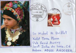 GRECE. Lettre 2023 Adressée à Andorra (Principat) Avec Timbre à Date Arrivé Illustré ANDORRA - Storia Postale